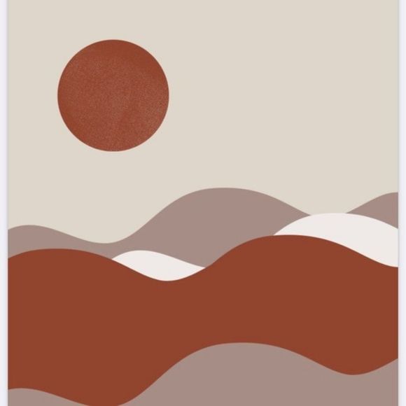 Modern boho brown mountain landscape art print - Picture 4 of 7